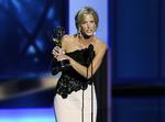 Prisbelønnet. Anna Gunn, som spiller rollen som Skyler White i serien 'Breaking Bad', vandt en Emmy i kategorien 'Årets bedste kvindelige birolle'. 