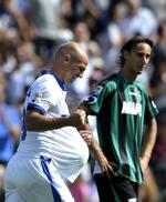Bøddel. Inters Esteban Cambiasso (tv) scorede en enkelt gang i afklapsningen af Sassuolo. 