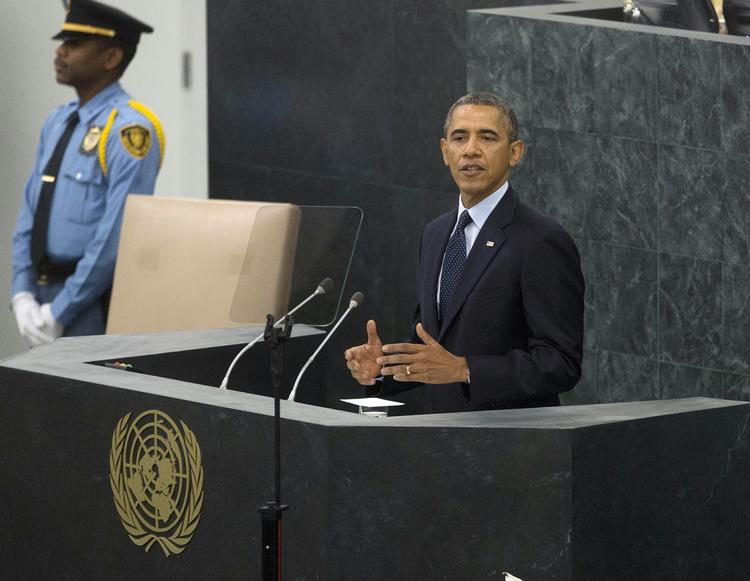 Tale. Obama taler ved FN's generalforsamling i New York om Syrien, Iran og konflikten mellem Israel og Palæstina. 