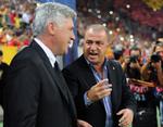 Mestermøde. Fatih Terim (th) og Galatasaray tabte i sidste uge på hjemmebane 6-1 til real Madrid i Champions League. 