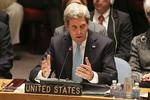 Indspark. John Kerry taler under mødet i FN's Sikkerhedsråd. 