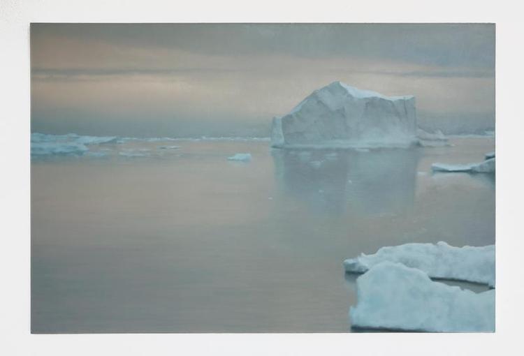 ISBJERG. Arktis er et fantastisk motiv for kunstnere, der ikke er bange for det storslåede. Maleri af Gerhard Richter, Eisberg, 1982. 