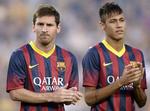 Skadet: Messi er igen skadet så det er godt at Barcelona har fået  nyindkøbet Neymar  med i front. 
