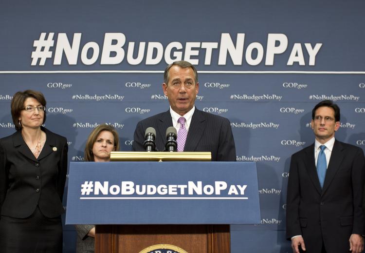 loftsdilemma. Den republikanske leder af Repræsentanternes Hus, John Boehner, fotograferet i januar, da republikanerne og demokraterne aftalte at forlænge det amerikanske gældsloft. Nu spidser en ny lofts-diskussion til. 