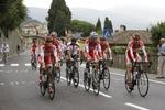 Rullende. De danske atleter har forladt Firenze uden cyklerne. 
