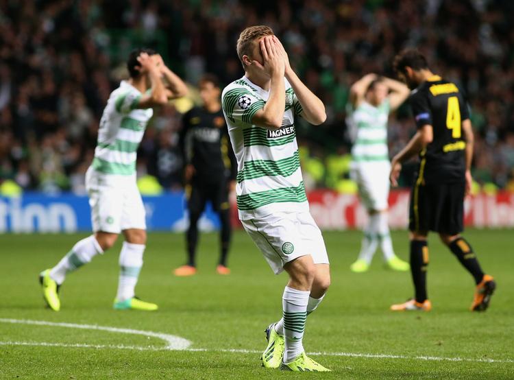 Neeeeej. Celtic-spillerne fatter ikke Barcas 1-0-scoring. 