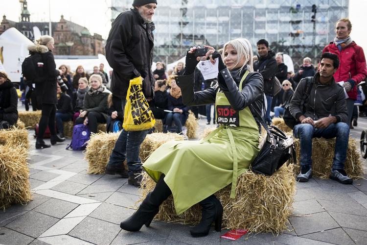 Madspildsdag. Selina Juul på Rådhuspladsen. 