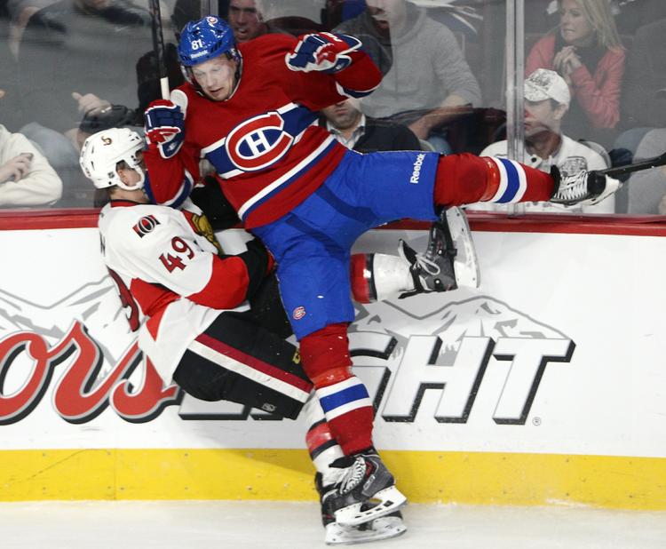 nøglespiller. Lars Eller (th) har nu scoret tre gange og haft en målgivende assist i de to første kampe for Montreal. 