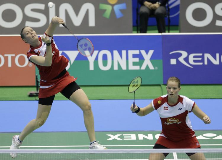 finalesejr. Kamilla Rytter Juhl (tv) og Christinna Pedersen endte som vindere af en ren dansk doublefinale i London. 