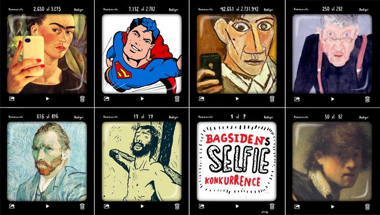 Selfie. Det har aldrig været lettere at lave et selvportræt. Tegning: Philip Ytournel 