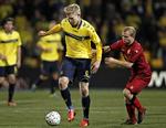 klar. Simon Makienok (tv) spillede kampen mod FC Nordsjælland med en mindre lårskade. 