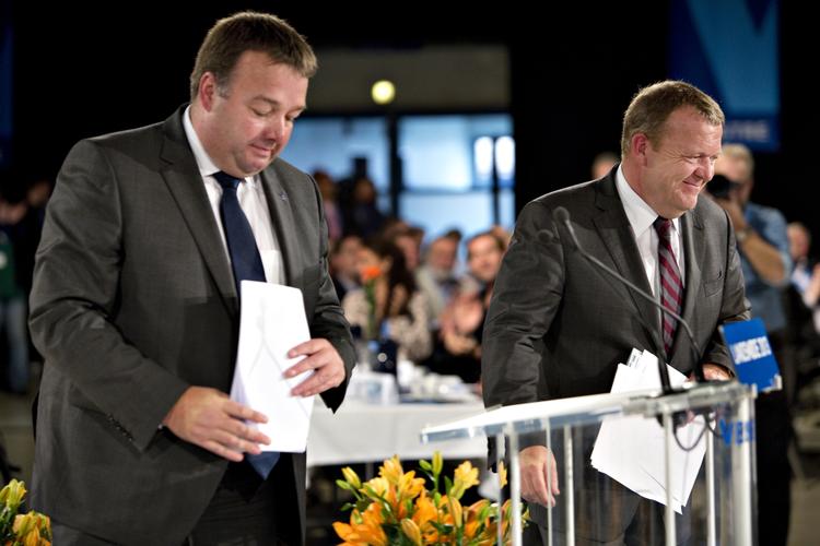 Visit. I weekenden dukkede Claus Jensen (t.v.) fra Dansk Metal overraskende op på Venstres landsmøde sammen med Lars Løkke Rasmussen. 