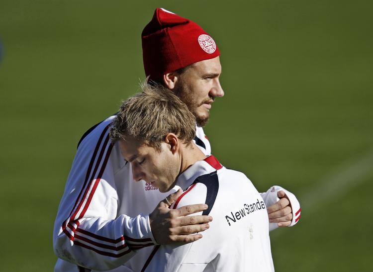 Farvel. Eriksen og Bendtner må nøjes med at følge VM fra tv. 