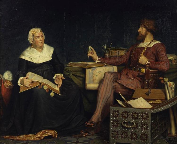 Politiker. Sigbrit Willomsdatter, politiker og købmand, som i bogen skønnes til at være født omkring 1460. Maleri: Det Nationalhistoriske Museum på Fredensborg Slot 