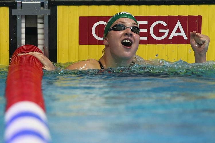 VERDENSREKORD. Med 1.02,36 min. satte Ruta Meilytute verdensrekord i 100 meter brystsvømning i Moskva. 