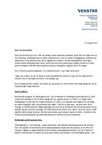 Undskyldning. Venstres formand beklager i et brev, at han har givet Venstre dårlig omtale. 