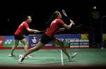 sejr. Line Damkjær Kruse (tv) og Marie Røpke slog sig overraskende videre til et danskermøde i kvartfinalen ved Denmark Open. 