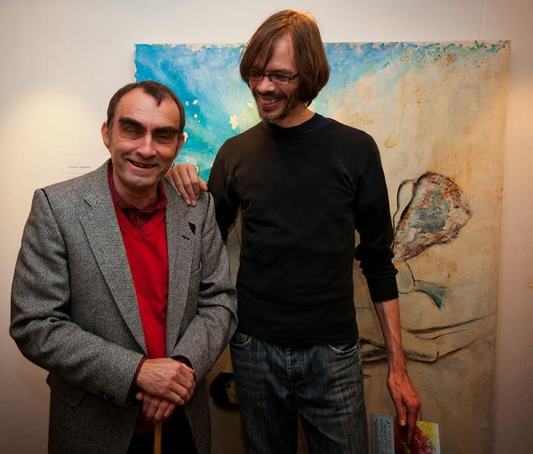 Makkere. Rune T. Kidde og Morten 'Umpff' Langkilde fotograferet ved en fernisering tidligere på måneden, hvor de optrådte med deres fælles musikalske projekt. 