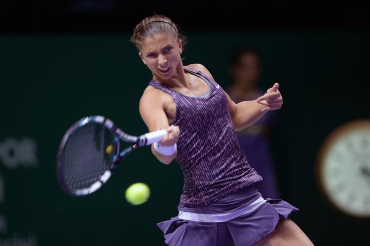 Tvivlsom. Sara Errani og Victoria Azarenka leverede et fantastisk spændende 1. sæt, men derefter fik italieneren (billedet) problemer. 