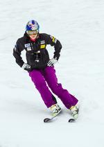 Træning. Lindsey Vonn på vej ned ad pisten i Portillo, Chile, i slutningen af august. 
