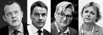 HOVEDPERSONER. Fra højre Lars Løkke Rasmussen (V), Christian Friis Bach (R), Søren Pind (V) og Lykke Friis (V) har alle spillet en central rolle i forbindelse med Danmarks engagement i GGGI. 