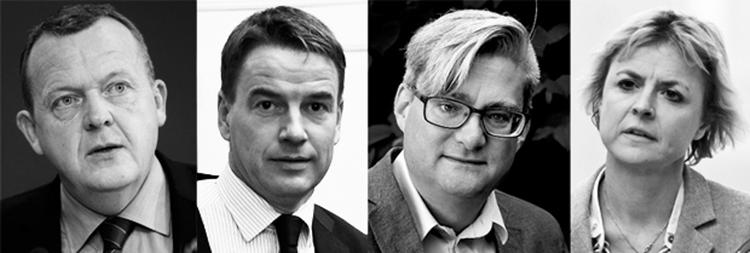 HOVEDPERSONER. Fra højre Lars Løkke Rasmussen (V), Christian Friis Bach (R), Søren Pind (V) og Lykke Friis (V) har alle spillet en central rolle i forbindelse med Danmarks engagement i GGGI. 