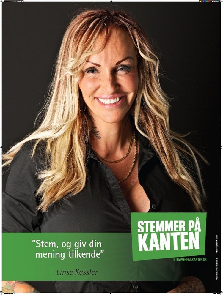 Plakat. Linse Kessler har godt fat i den målgruppe, som Stemmer på Kanten forsøger at nå. - Foto: Stemmer på Kanten 