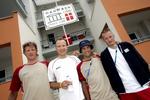 OL-holdet.  Fra venstre: Frank Høi , Lars Michaelsen, Bo Hamburger og Michael Rasmussen udgjorde sammen med Nicki Sørensen Danmarks cykelhold ved OL i 2004. Minimum tre ud af de fem dopede sig, hævder Michael Rasmussen 