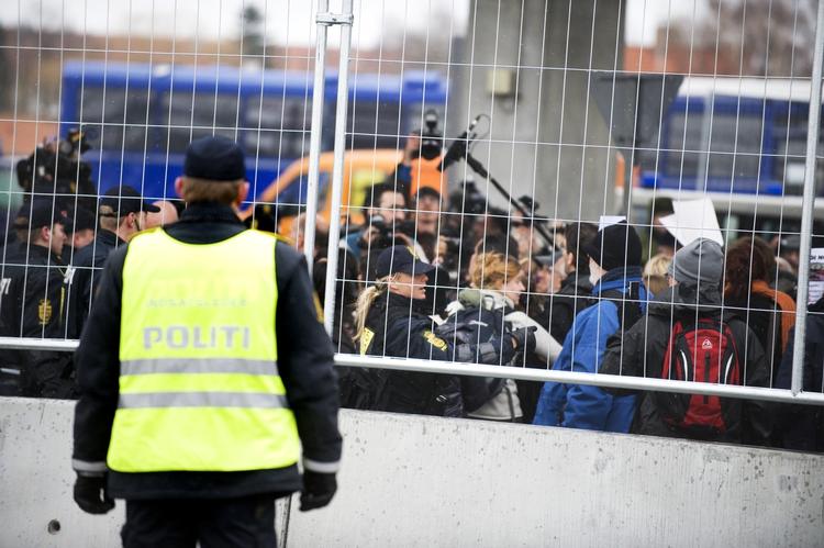 Politi. Betjente på arbejde under klimatopmødet COP 15 i Bella Centeret i 2009. 