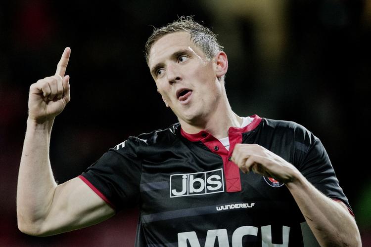 MÅLSCORER. Med to mål havde Morten 'Duncan' Rasmussen sin andel i FC Midtjyllands sejr over Esbjerg. 