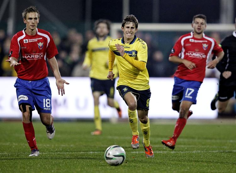 MÅLSCORER. På et straffespark begået mod ham selv scorede Alexander Szymanowski Brøndbys første mål. 