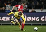 STRAFFESPARK. Med et skub til Alexander Szymanowski begik Jan Kristiansen det straffespark, som bragte Brøndby på 1-0 mod FC Vestsjælland. 