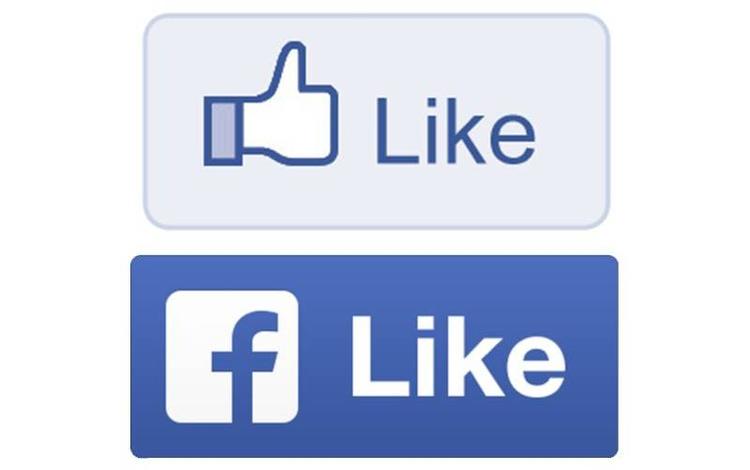 FINGERFARVEL. Den gamle Like-knap (øverst) er blevet fyret. Fremover ser Like-knappen ud som for neden. I hvert fald, når du like'er noget ude på nettet. (Foto: Facebook) 