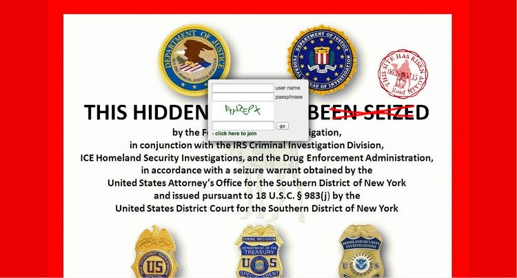 Relancering. Personerne bag det nye Silk Road sender en hilsen til FBI ved at genanvende en redigeret version af det billede, forbundspolitiet uploadede på siden, da FBI 2. oktober endelig lykkedes at lukke The Silk Road ned. 