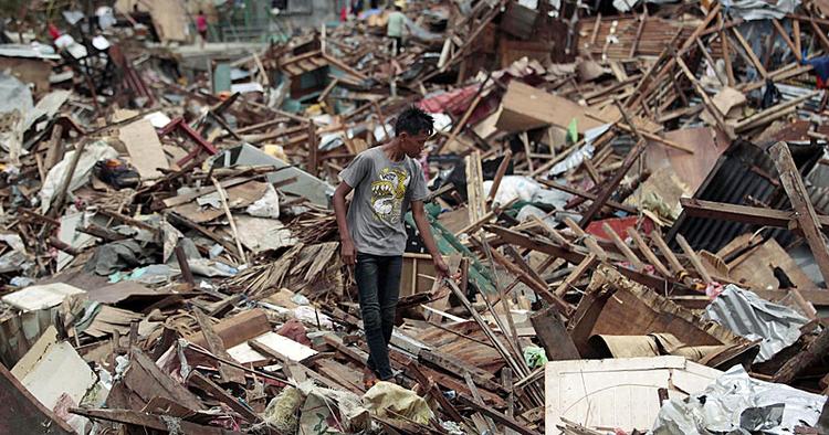 Orkan. Leyte er en af de provinser, der er hårdest ramt af Haiyan. Her byen Tacloban. 