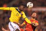 BESEJRET. Trods hjemmebane i Bruxelles blev Belgien og Moussa Dembele (th.) besejret af Jackson Martinez og Colombia. 