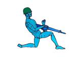 Soldat. For- og bagside af den skrøbelige håndmalede soldat er på størrelse med en cigaretpakke. 