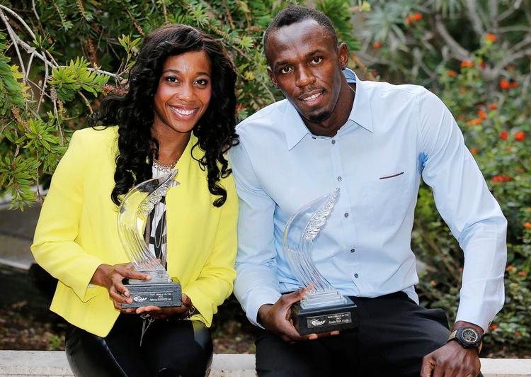 doping. Usain Bolt (th) og Shelly-Ann Fraser-Pryce blev kåret til årets atleter. Sidstnævnte truer nu med at strejke på grund af antidoping-presset. 