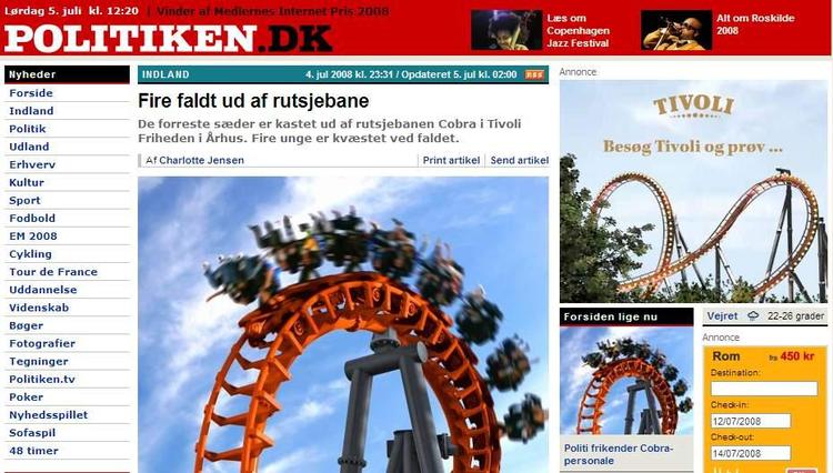 Annoncer og artikler bliver på internettet en gang imellem placeret særdeles uheldigt og lettere komisk i forhold til hinanden. Som her på Politiken.dk sidste år. 