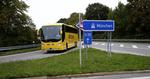 afgang. Så kører de nye tyske fjernbusser. I dette tilfælde med kurs mod München. 