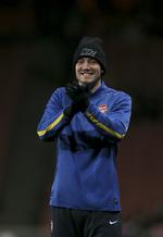 Problembarn. Nicklas Bendtner sad på bænken, da Arsenal i aftes vandt 2-0 i Champions League over Marseille. 