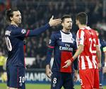JUBILAR. Trods en udvisning fik Paris SG scoret et sejrsmål efter Zlatan Ibrahimovic havde scoret det første mål. 