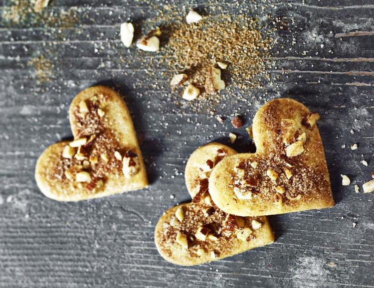 Classic: Jødekager are traditionally topped with cinnamon sugar—and Blomsterberg adds a sprinkle of chopped almonds. 