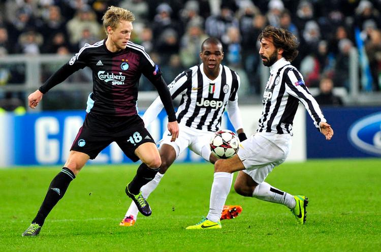 presset. Nicolai Jørgensen (t.v.) og resten af FCK-holdet måtte efter kampen mod Juventus erkende niveauforskellen. 