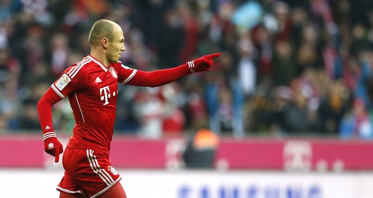 Dobbelt. Robben scorede to gange og er nu oppe på 12 pletskud i denne sæson. 