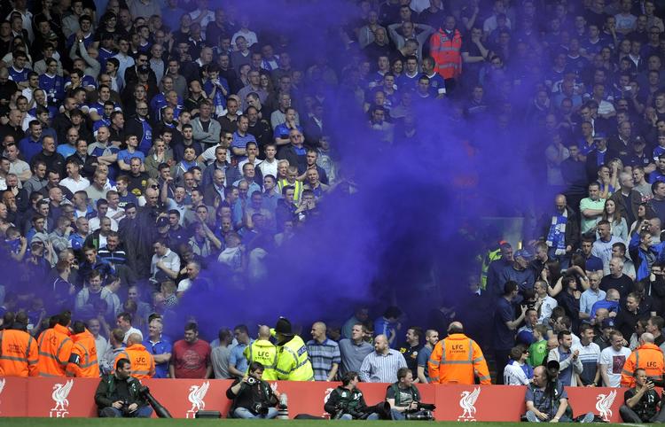 Strafbart. Everton-fans har fem gange i denne sæson været i myndighedernmes søgelys. 