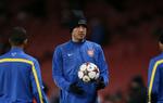 STARTPLADS. Med Giroud på bænken er det Nicklas Bendtner, der er Arsenals angriber mod Hull. 
