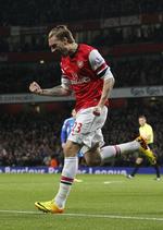 Succes. Nicklas Bendtner var på pletten efter bare 93 sekunders spil mod Hull. 
