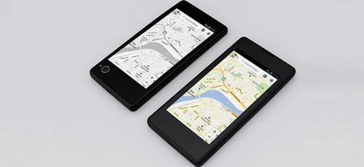 strømsparer. Mange funktioner på den russiske smartphone kan udføres på den sort-hvide skærm. Derved forlænges batteritiden kraftigt. Skærmen er dog ikke en touch-skærm, men der er knapper nedenfor man kan navigere på. 
