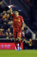 Topscorer. Luis Suarez gik glip af de første kampe i sæsonen, fordi han afsonede karantæne i forbindelse med skandaleepisoden fra sidste sæson, hvor han bed en Chelsea-spiller. 
